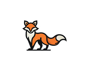 Colorful fox logo design icon symbol vector illustration