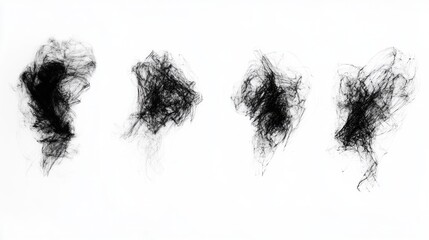 Fototapeta premium set of hand-drawn scribbles, black and white frame, background, brush strokes, paint brush 