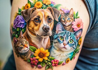Pet Memorial Tattoo Designs:  Heartfelt Ink Tribute to Beloved Companions