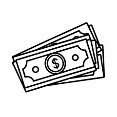 A pile of paper currency, consisting of hundreds of dollar bills, against a transparent background.