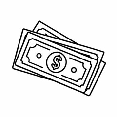 The money icon represents the value of cash, dollar bills, and paper currency.