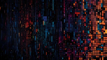 A colorful, pixelated image with a black background. The image is full of bright colors and has a vibrant, energetic feel Generative AI