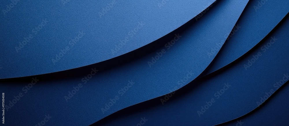 Poster deep blue abstract paper texture background with smooth layers and space for text