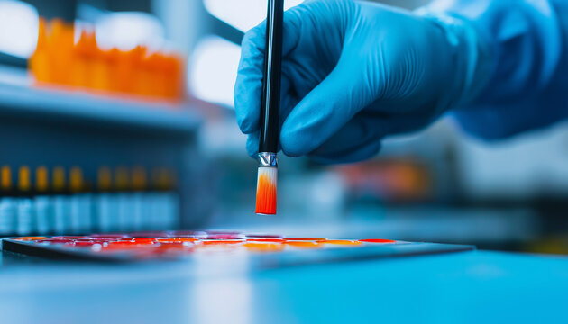 Farbenfrohe Produktion: Arbeiter sortiert Farbtuben in einer Fabrik

