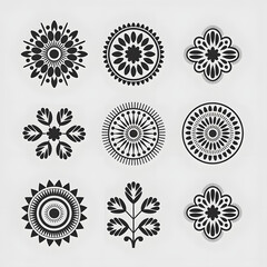 set of decorative mandala motifs 