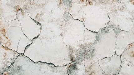 Obraz premium Aged white cracked paint texture on distressed metal surface showcasing rustic and vintage appeal for backgrounds or design projects