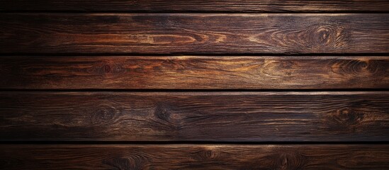 Obraz premium Dark Sepia Toned Wood Panel Texture with Smooth Surface Ideal for Backgrounds and Copyspace Design Elements