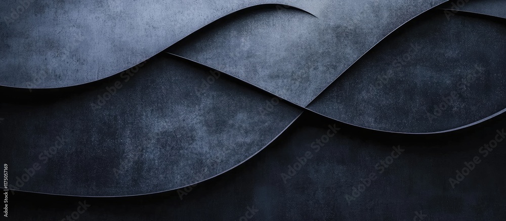 Poster dark grey and black abstract gradient texture background with waves and ample space for text or desi