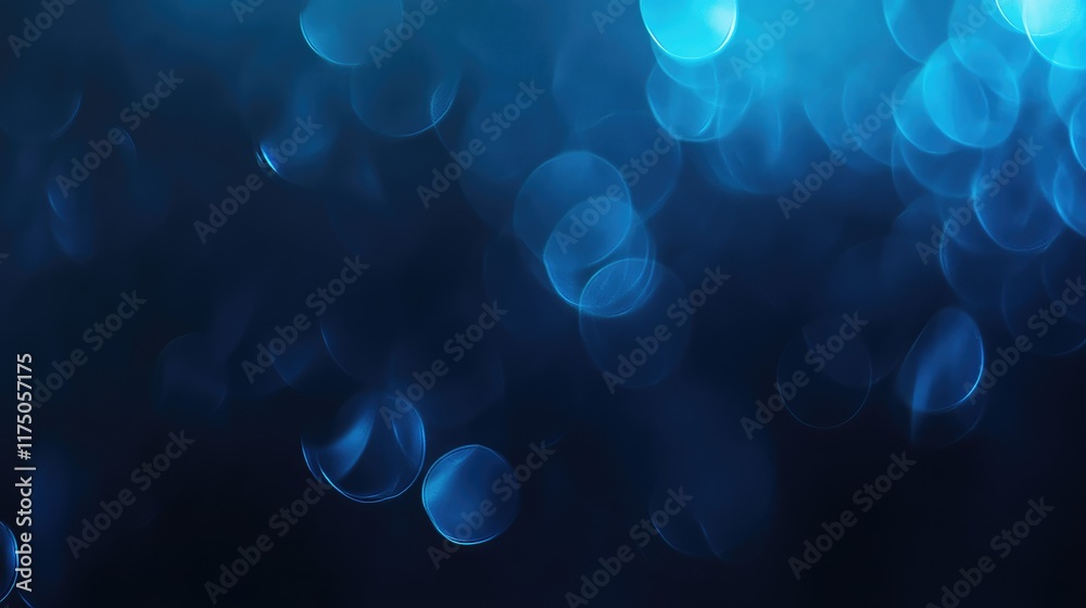 Aufkleber dark blue abstract bokeh light background creating a serene and atmospheric effect ideal for present