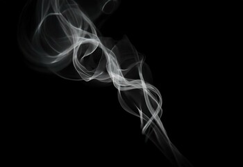 Abstract white smoke wisps against a black background.