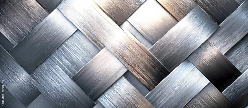 Poster abstract metallic weave background with intertwined lines and space for custom text or branding