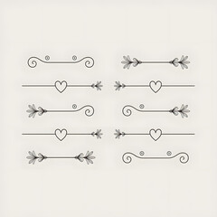 set of decorative swirls and line illustration elements for design