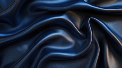 Fototapeta premium Dark Blue Faux Leather Texture Background with Elegant Smooth Waves and Subtle Shine Perfect for Stylish Designs and Branding Materials