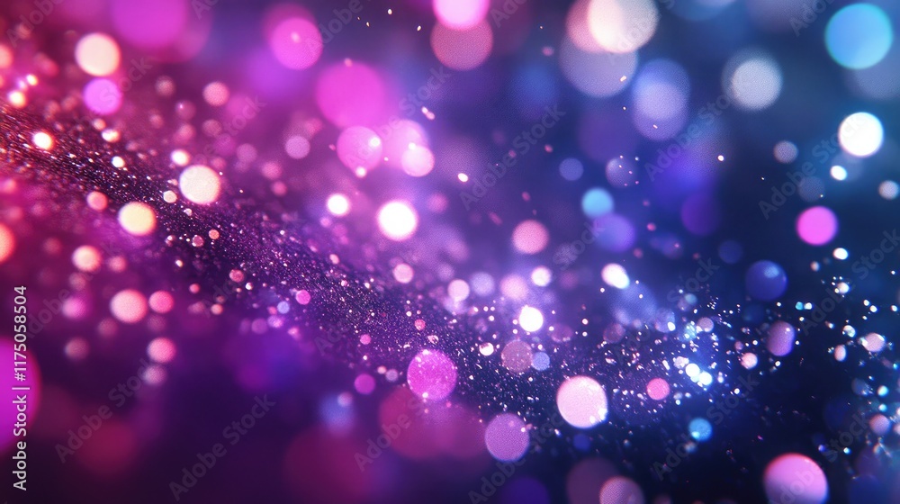Poster Colorful abstract bokeh lights background with vibrant circles and sparkles for festive and artistic designs