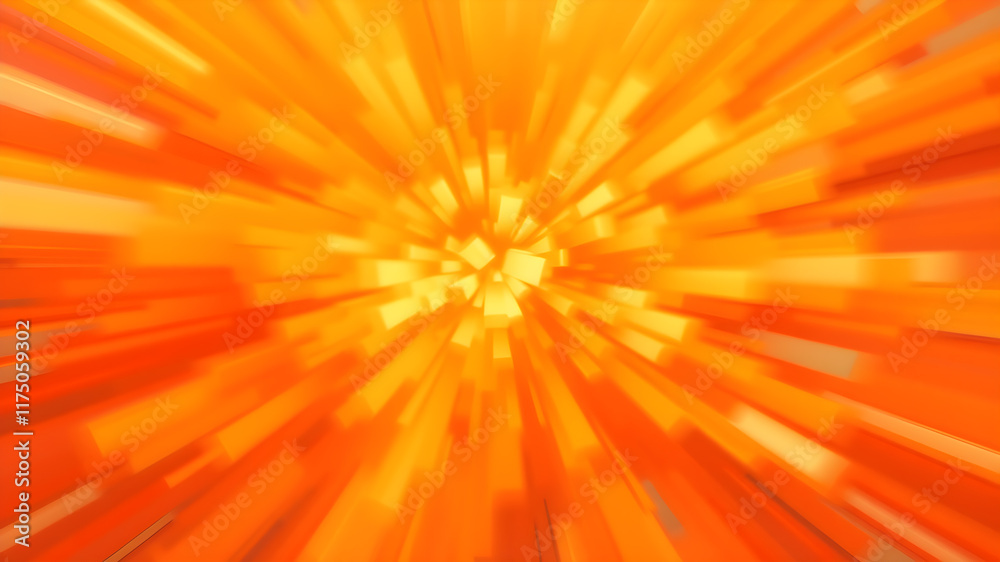 Wall mural blurred orange zoom perspective background. abstract soft explosion effect. generative ai