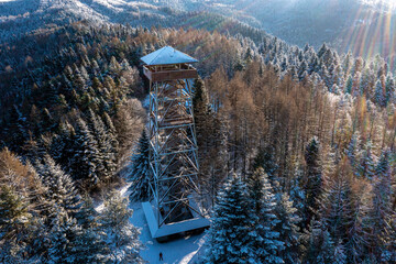 Polska zima w górach, Beskid Sądecki, Muszyna.