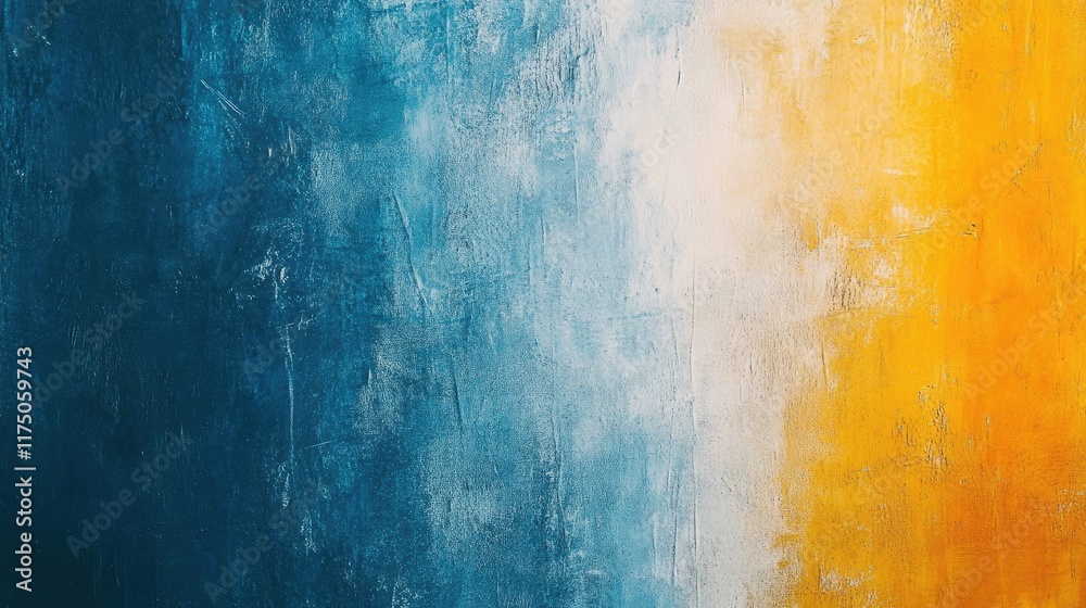 Poster vibrant blue orange yellow and white gradient texture with noise grain effect for abstract backgroun