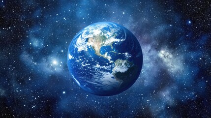 Stunning Earth view from space showcasing vibrant city lights and starry backdrop illustrating electricity and power supply concepts