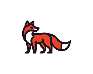 Colorful fox logo design icon symbol vector illustration