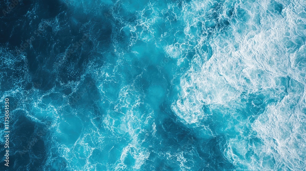 Fototapete aerial view of clear turquoise ocean waters abstract texture with space for text and design elements