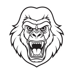  A gorilla head vector artwork illustration