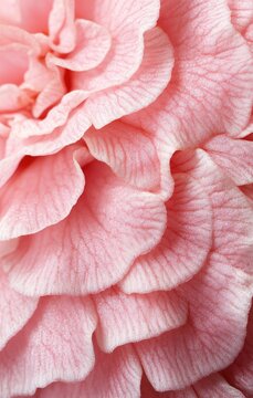 Beautiful pink camellia petal macro photography, with detailed texture and soft lighting, focusing on the intricate details of the petals and using depth of field to create an artistic background