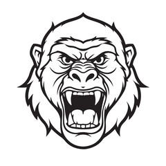 Fototapeta premium A gorilla head vector artwork illustration