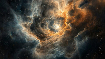 Fototapeta premium Ethereal cosmic scene with intense starlight in a mystical atmosphere 