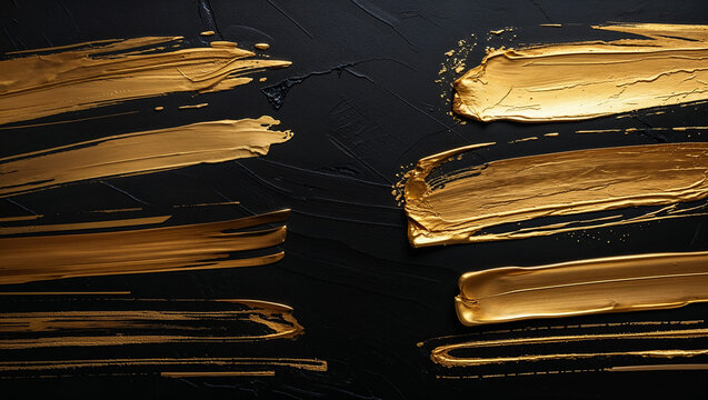 Elegant golden brush strokes creating a textured background for luxury and premium design projects, perfect for creative work