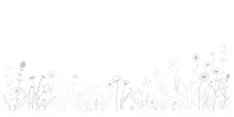 Collection of hand-drawn flower and leaf silhouettes, perfect for floral design projects, black and white, stock photo, elements
