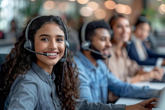 The Youthful Call Center Team Engaging with Customers
