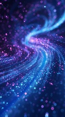 Obraz premium Vast universe blue curve and glowing asteroid illustration poster background