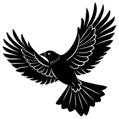 Obraz premium Silhouette of a bird in flight, representing freedom and grace.