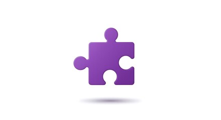Purple Puzzle Piece Solution Teamwork Connection Strategy Game