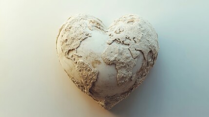 Heart Shaped Planet Earth 3D Model - A 3D ed heart-shaped planet symbolizes love, global unity, environmental care,  earth's fragility, and hope for a better future.