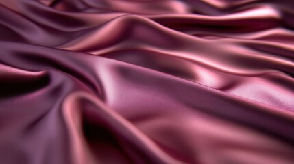 Obraz premium Draped luxurious rose-pink silk fabric with soft folds and subtle sheen.