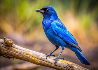 Obraz premium Rare Blue Crow Bird, Documentary Style Wildlife Photo