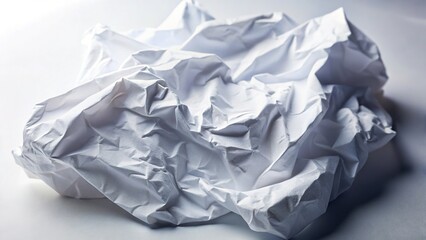 Obraz premium Macro Photography: Crumpled White Paper Texture, Isolated Background