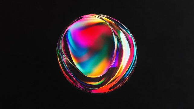 Glowing soap bubbles isolated on black background. Abstract soapy random spheres 3d brutalism design