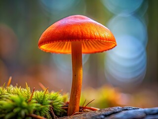 Fototapeta premium Minimalist Plum and Custard Mushroom Photography - Tricholomopsis rutilans