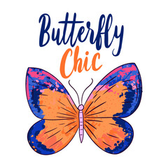 Vibrant Butterfly Chic Retro Design