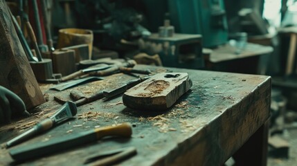 Carpenters Workshop Tools And Woodworking Project