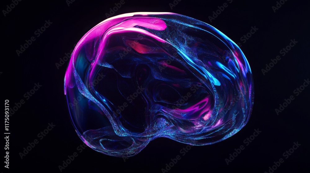 Canvas Prints macro glass 3d y2k render abstract bubble. transparent glassmorphism modern texture. holographic cur