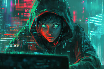 Hacker Infiltrating A Network Illustration