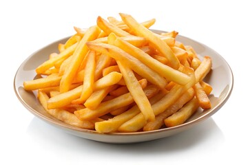 french fries on white background