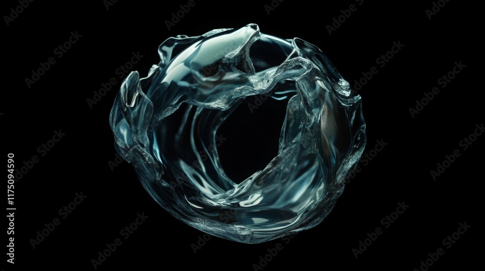 Canvas Prints macro glass 3d y2k render abstract bubble. transparent glassmorphism modern texture. holographic cur