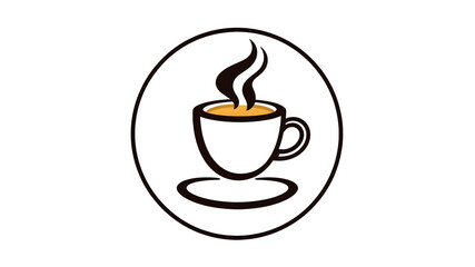Obraz premium Coffee themed logo icon symbol emblem on white background. Generative AI
