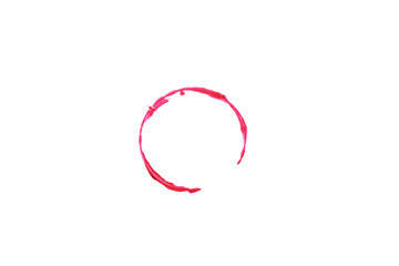 Abstract pink acrylic paint spot, similar to a circle, on a PNG background.