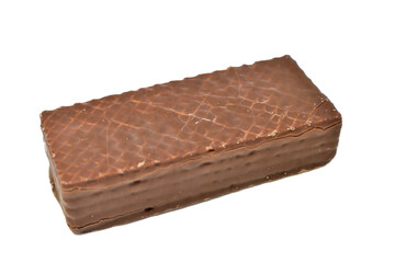 Candy, wafer in milk chocolate lies on a PNG background.