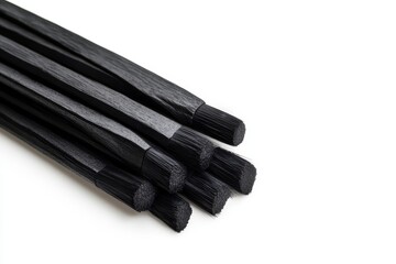 High Detail Black Welding Brushes on White - A close-up shot of multiple black welding brushes, precision tools, artistry, detail, and craftsmanship.  These brushes offer high-quality detailing.